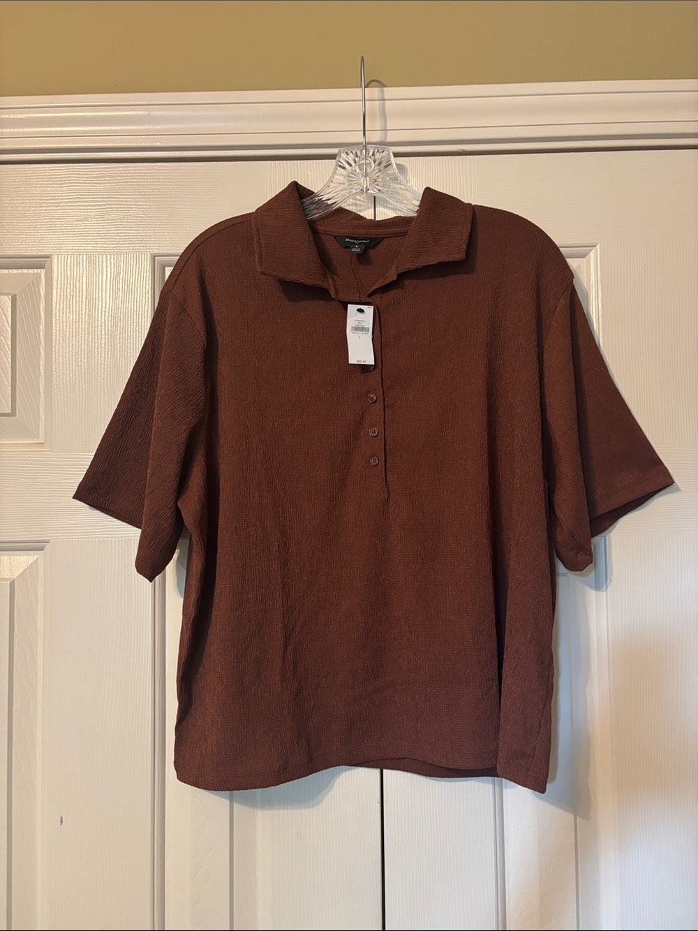 Banana Republic Textured Stretch Polo Warm Brown